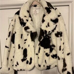 Chic Brown and White Teddy Jacket